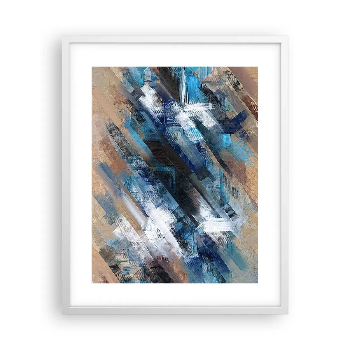 Plakát v bílém rámu - Na modrém úkosu - 40x50 cm