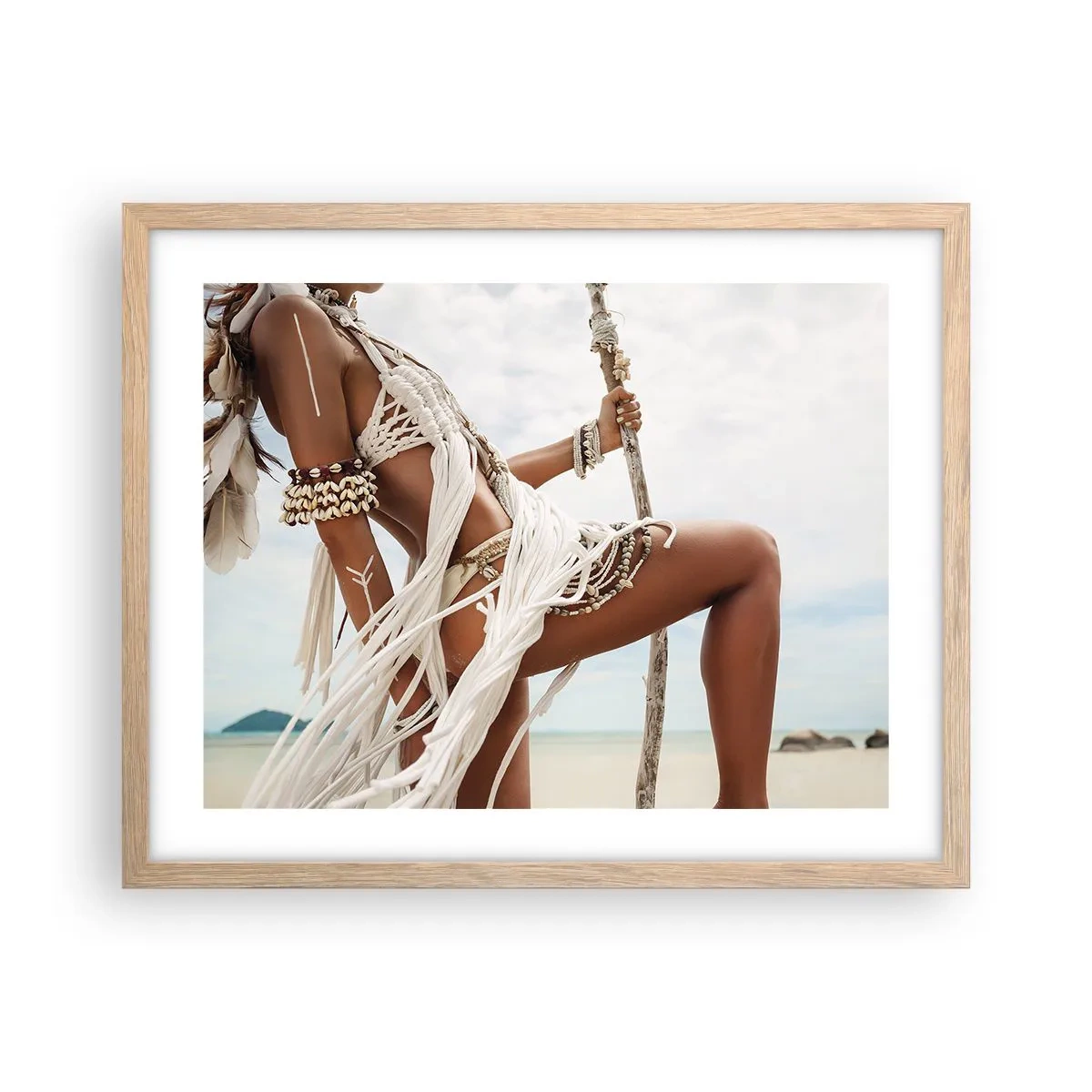 Plakát v rámu světlý dub - Kněžka slunce - 50x40 cm