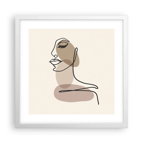 Plakát v bílém rámu - Při poslechu samé sebe - 40x40 cm