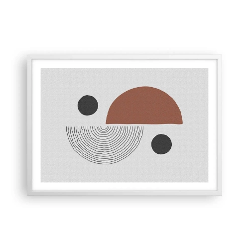 Plakát v bílém rámu - Dokonalost kruhu - 70x50 cm