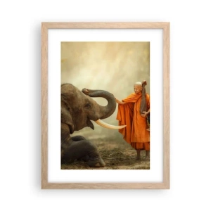 Plakát v rámu světlý dub - Setkání na cestách - 30x40 cm