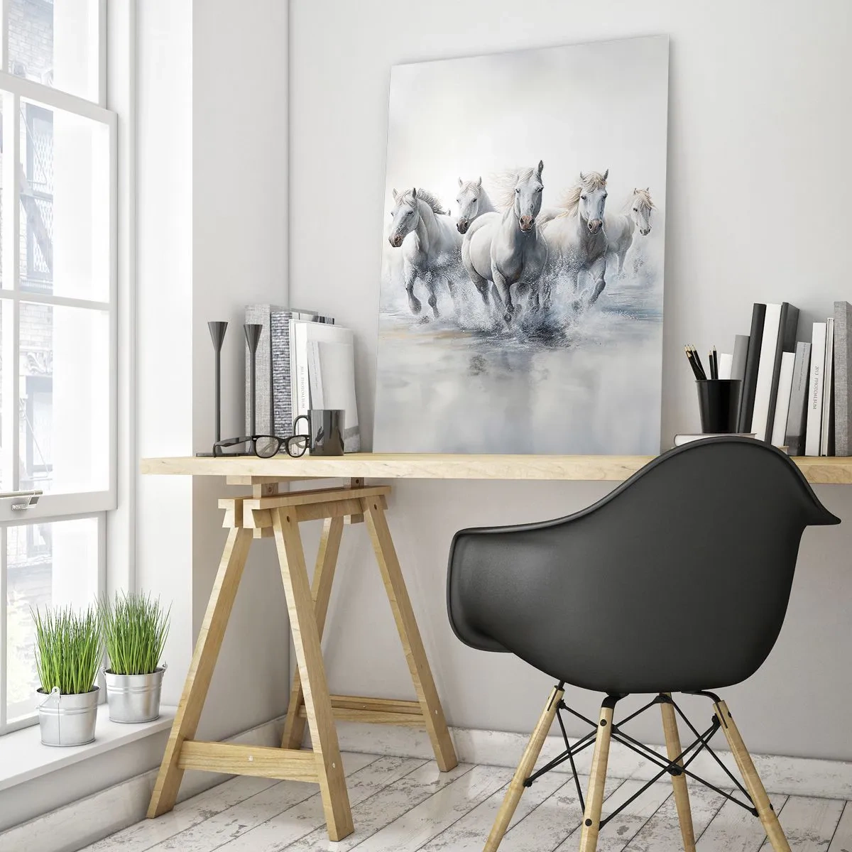 Obraz na skle - Bílá magie - 50x70 cm