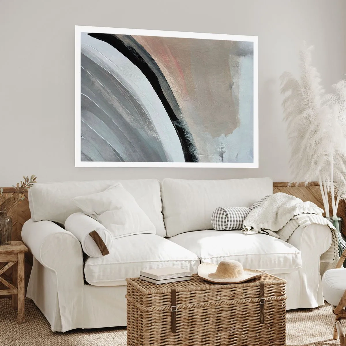 Plakát - Kompozice: černý a šedý oblouk - 100x70 cm