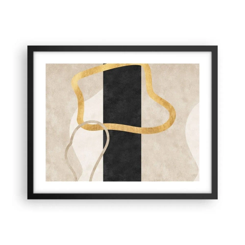 Plakát v černém rámu - Tvary ve smyčce - 50x40 cm