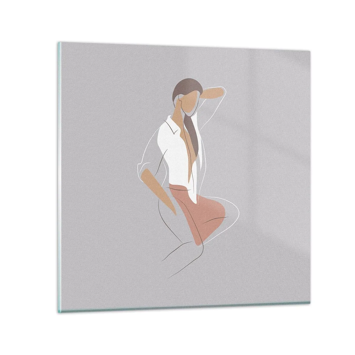 Obraz na skle - Obrys půvabu - 60x60 cm