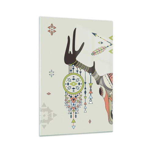 Obraz na skle - Trofej indiánského lovce - 70x100 cm