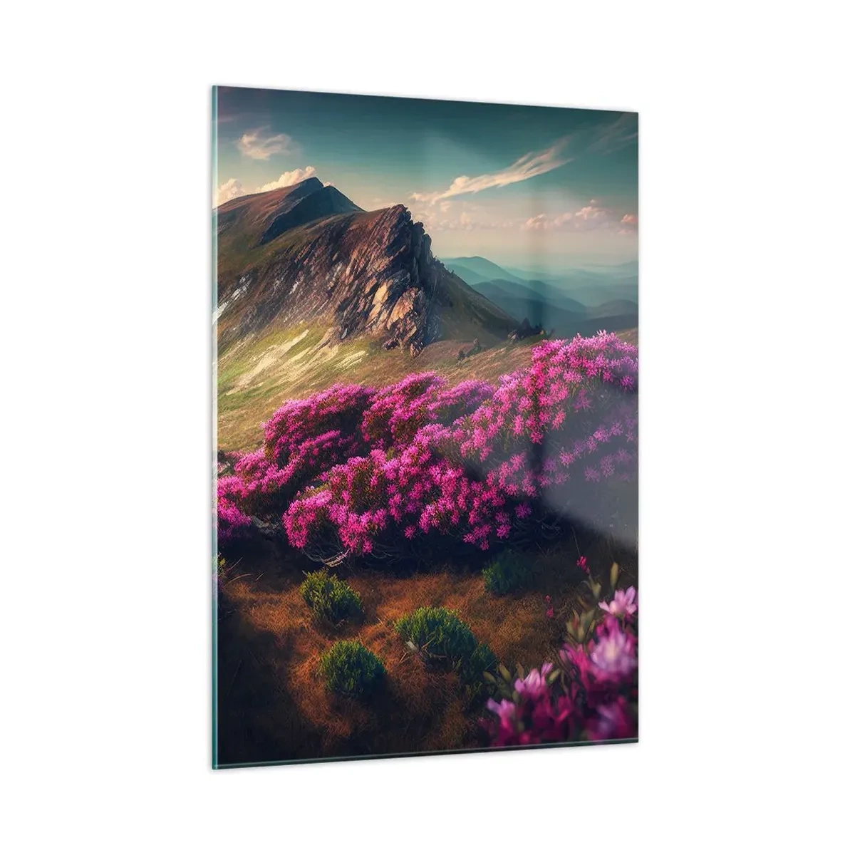 Obraz na skle - Léto na horách - 50x70 cm