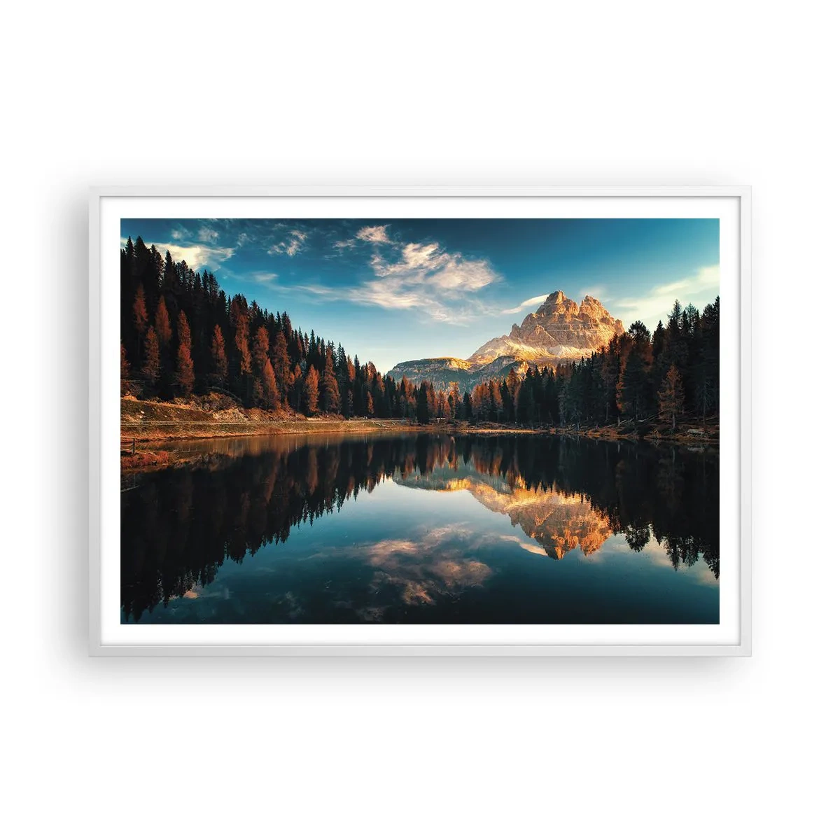 Plakát v bílém rámu - Dvojitá krajina - 100x70 cm