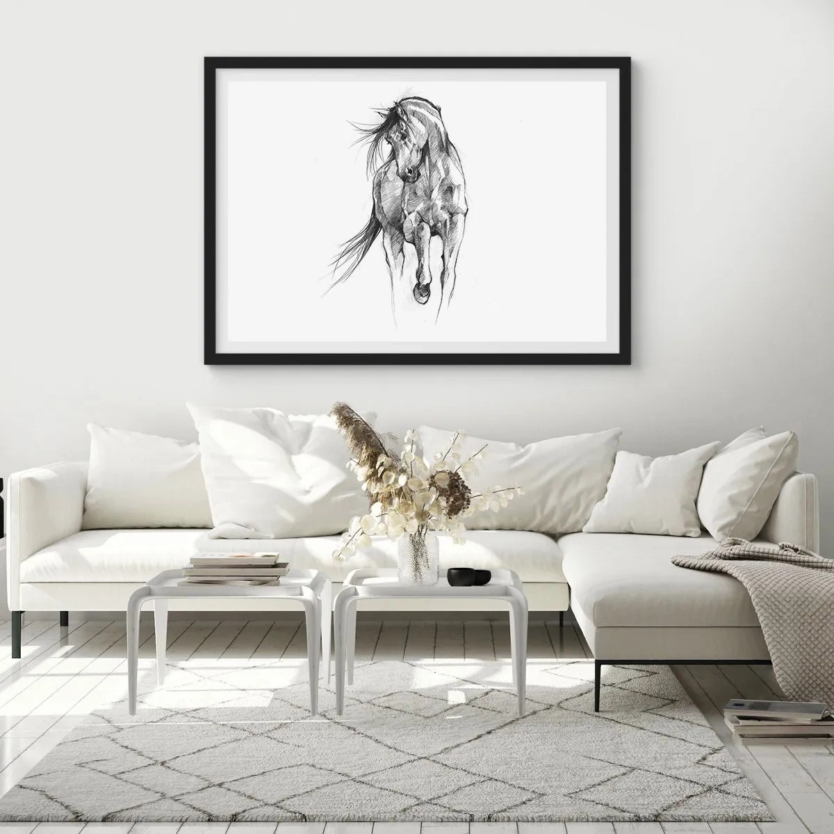 Plakát v černém rámu - V ladném klusu - 100x70 cm