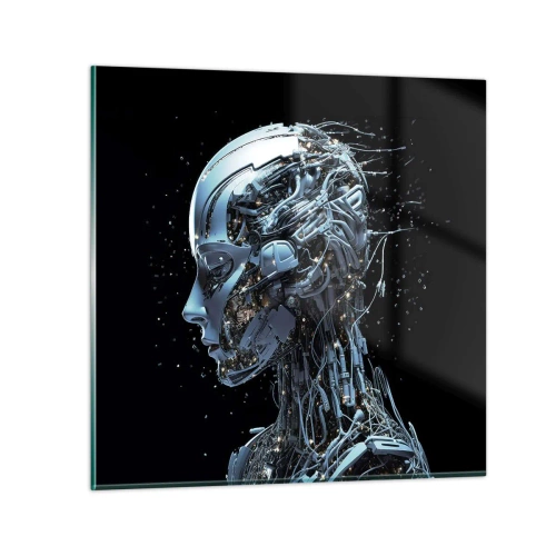 Obraz na skle - Technologie je žena - 30x30 cm