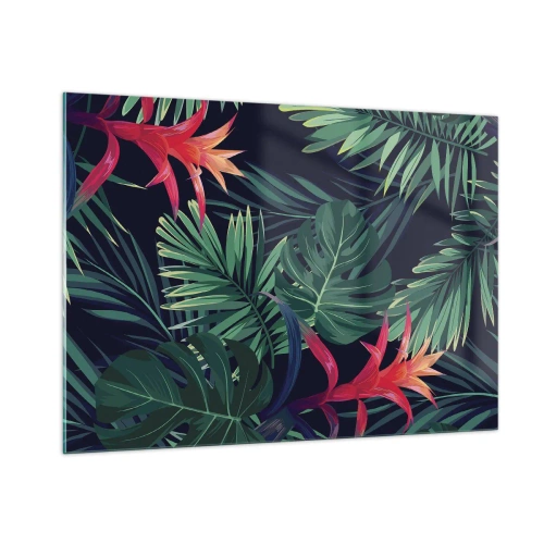 Obraz na skle - Vzplanout v zeleném - 100x70 cm