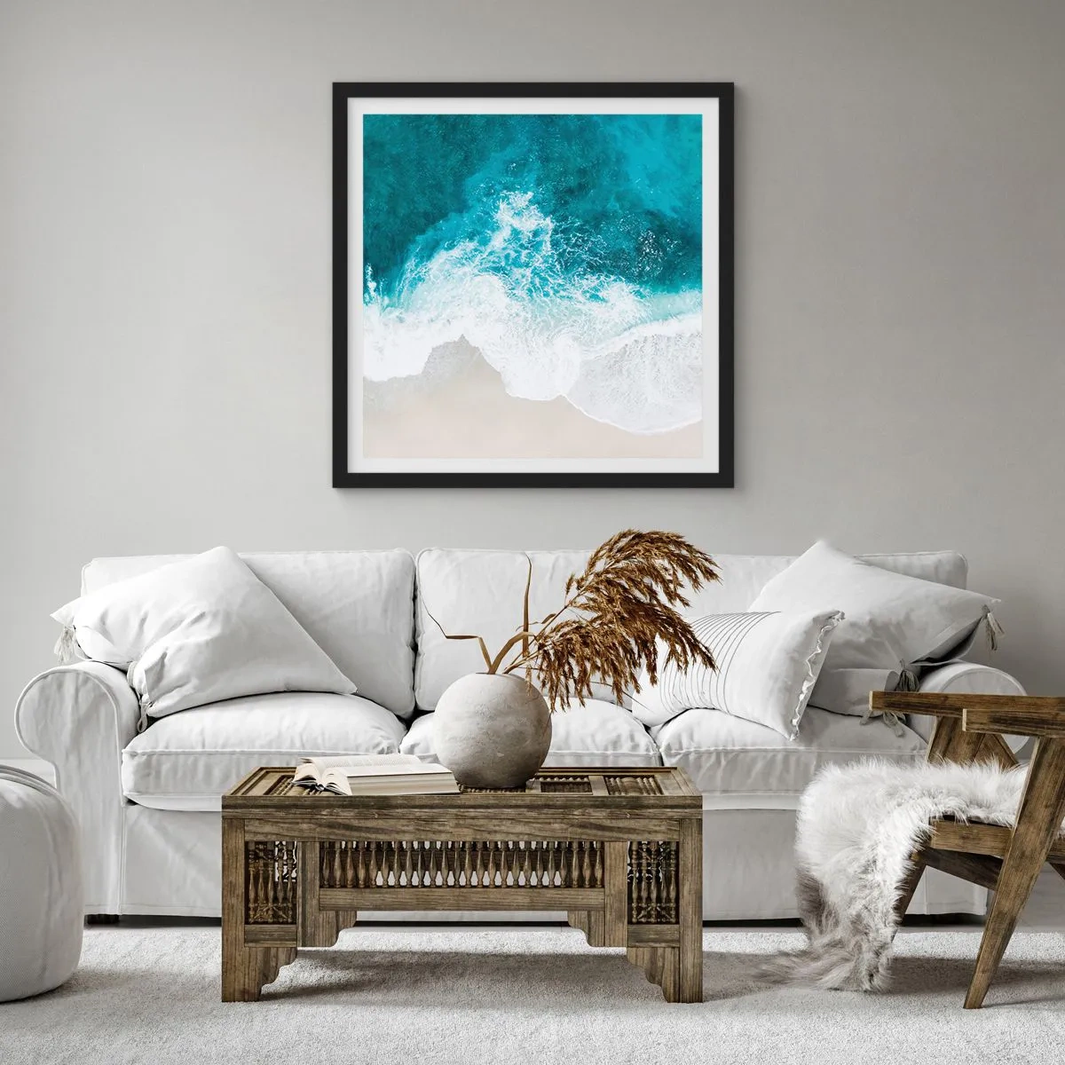 Plakát v černém rámu - Přirozené pohlazení - 60x60 cm