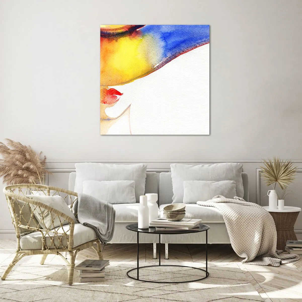 Obraz na skle - Portrét dámy    - 40x40 cm