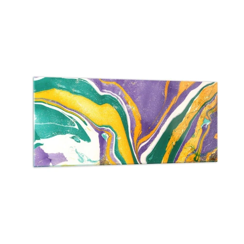 Obraz na skle - Vlny barev - 120x50 cm