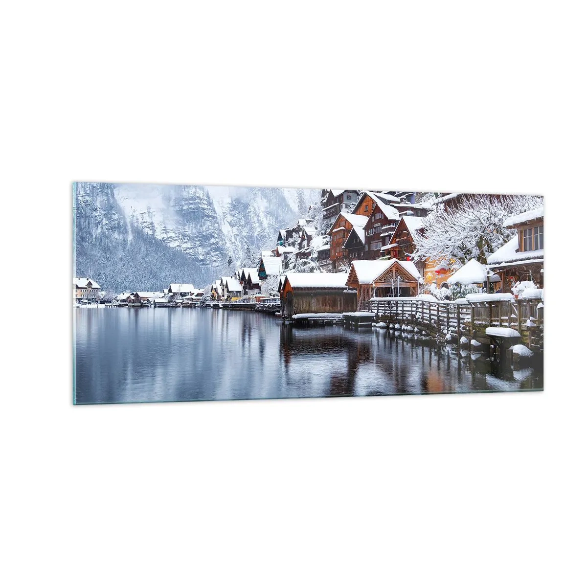 Obraz na skle - V zimní dekoraci - 100x40 cm