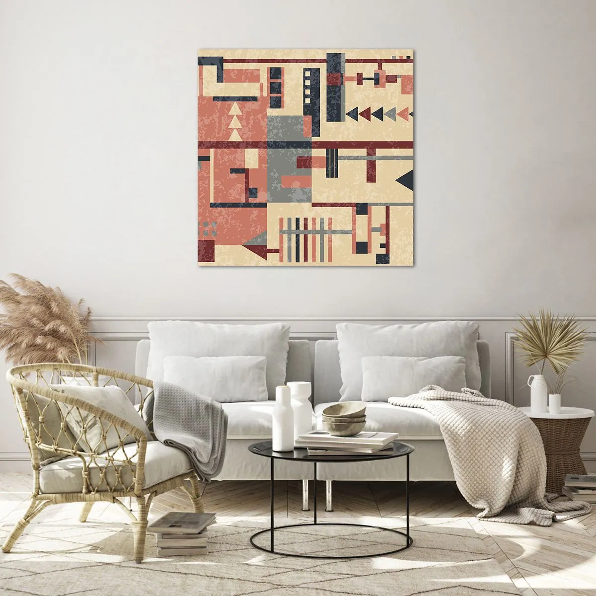 Obraz na skle - Vodorovná a svislá kombinace - 70x70 cm
