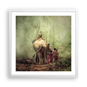Plakát v bílém rámu - Nová Kniha džunglí - 50x50 cm