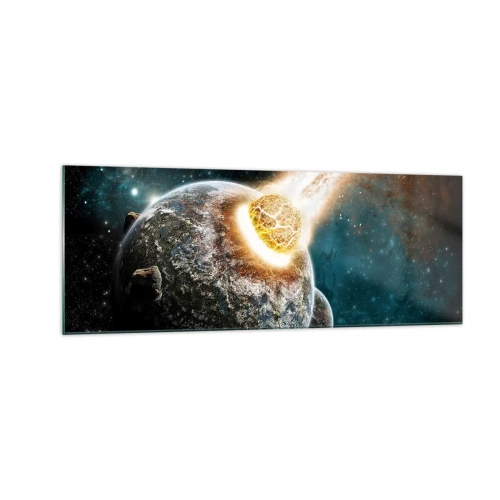 Obraz na skle - Zničení nebo narození? - 140x50 cm