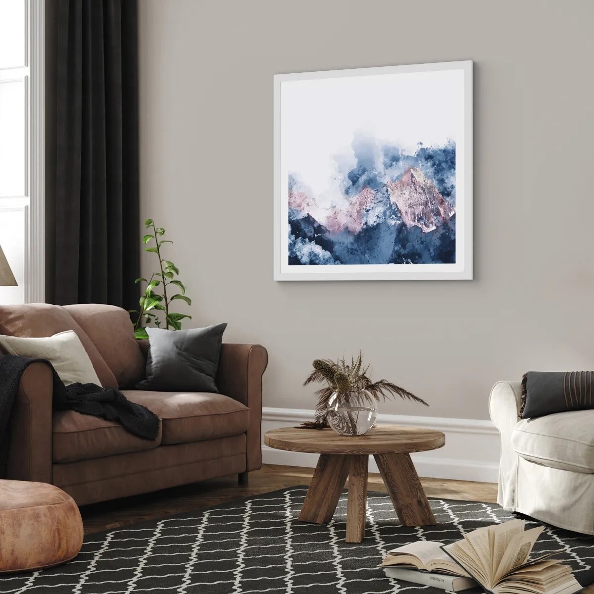 Plakát v bílém rámu - To jsou vrcholy! - 30x30 cm