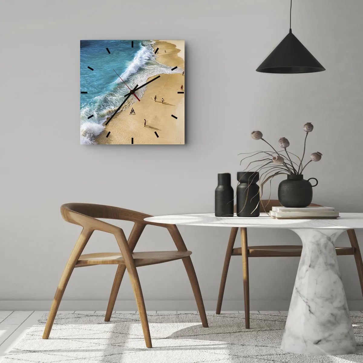 Nástěnné hodiny - A pak slunce, pláž… - 40x40 cm