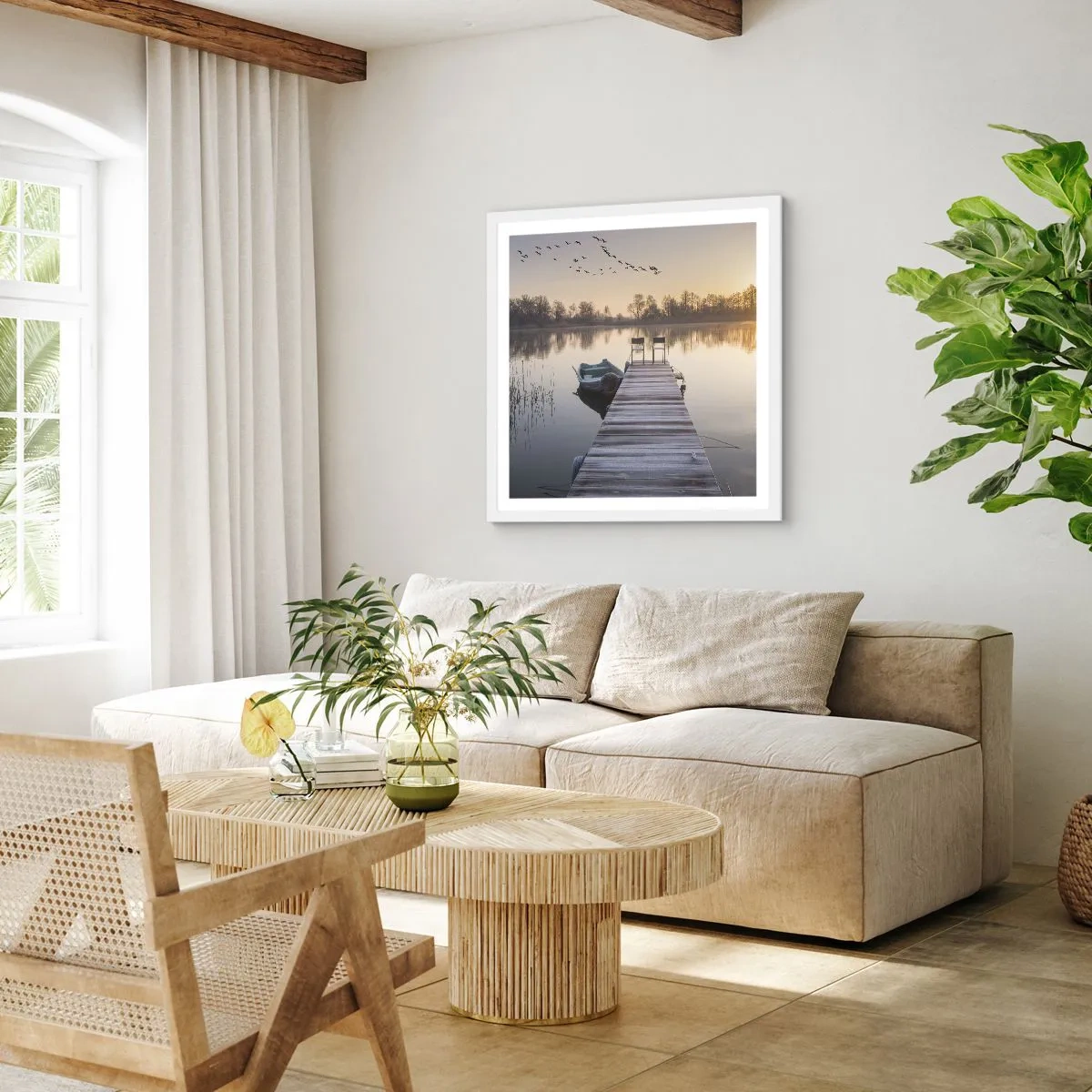 Plakát v bílém rámu - Časem se vrátím - 60x60 cm