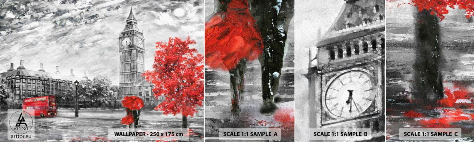 Vzor Fototapety Samolepicí Deluxe Sticker - Vzrušující den - Město, Londýn, Architektura - 100x30 cm