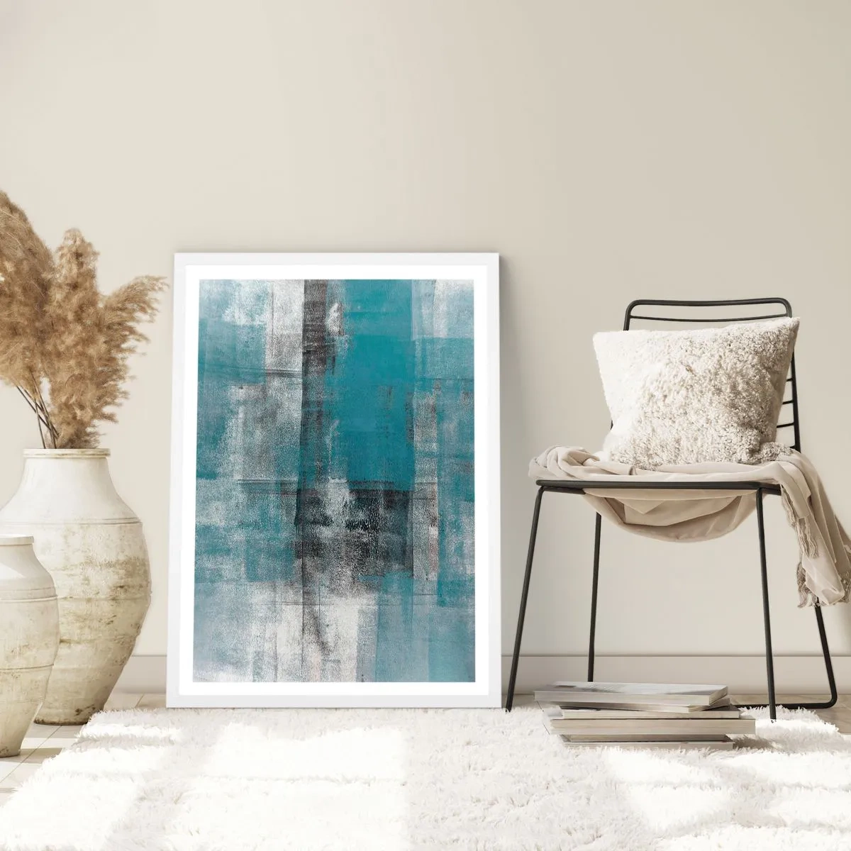 Plakát v bílém rámu - Voda a vzduch - 70x100 cm