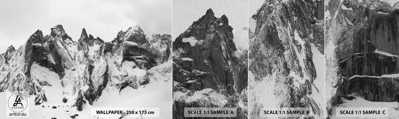 Vzor Fototapety Premium Sand - Hrozivý žulový hřeben - Krajina, hory, Alpy - 100x30 cm