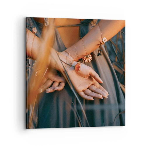 Obraz na plátně - Propojená s přírodou - 70x70 cm