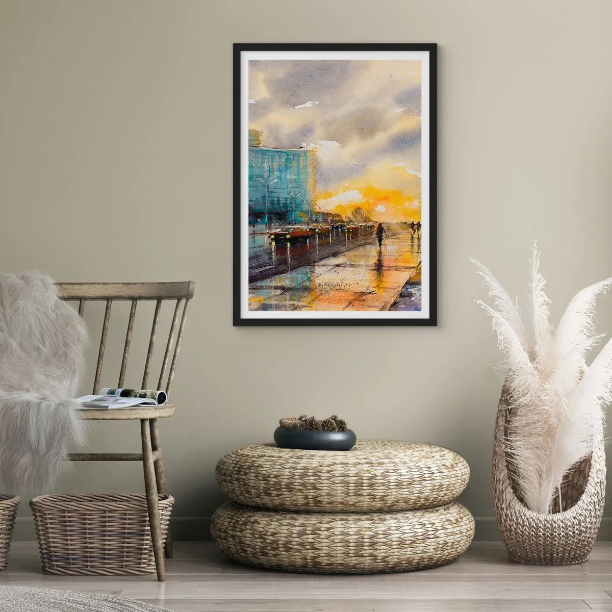 Plakát v černém rámu - Život na pobřeží - 40x50 cm