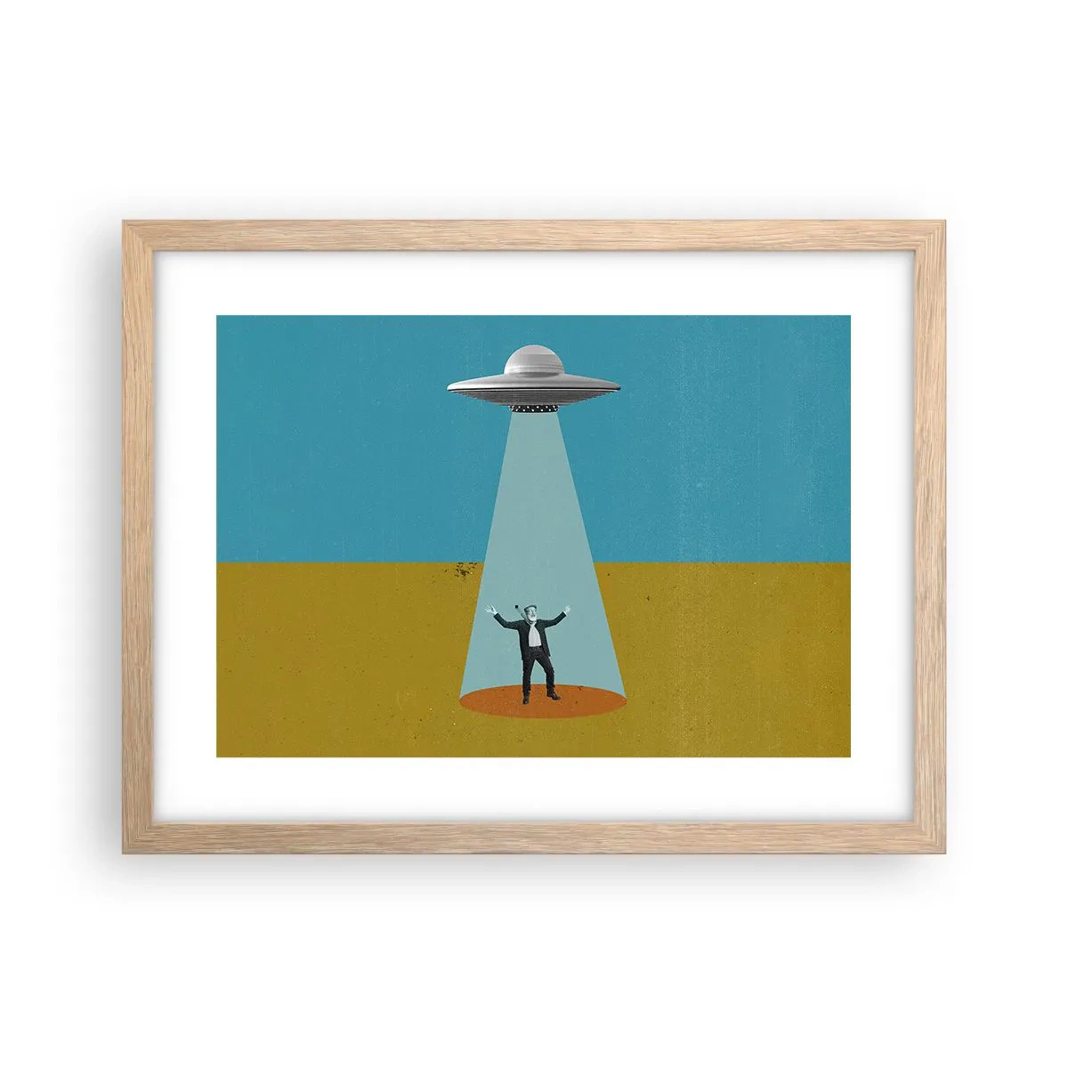 Plakát v rámu světlý dub - Blízké setkání - 40x30 cm