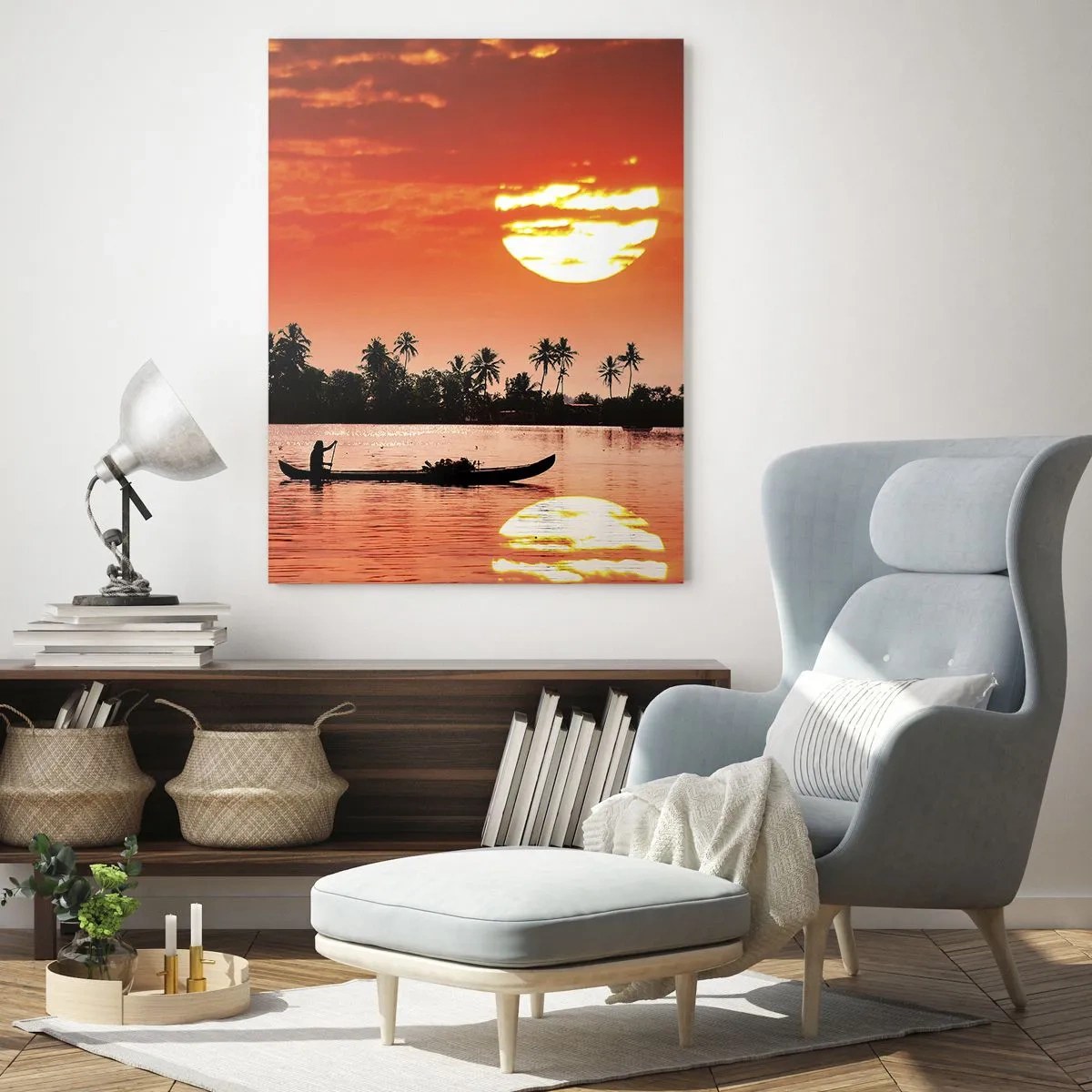 Obraz na skle - Klid tropů při západu - 80x120 cm