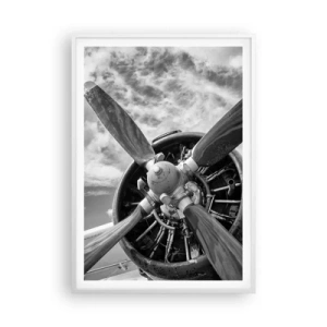 Plakát v bílém rámu - Dobyvatel oblohy - 70x100 cm