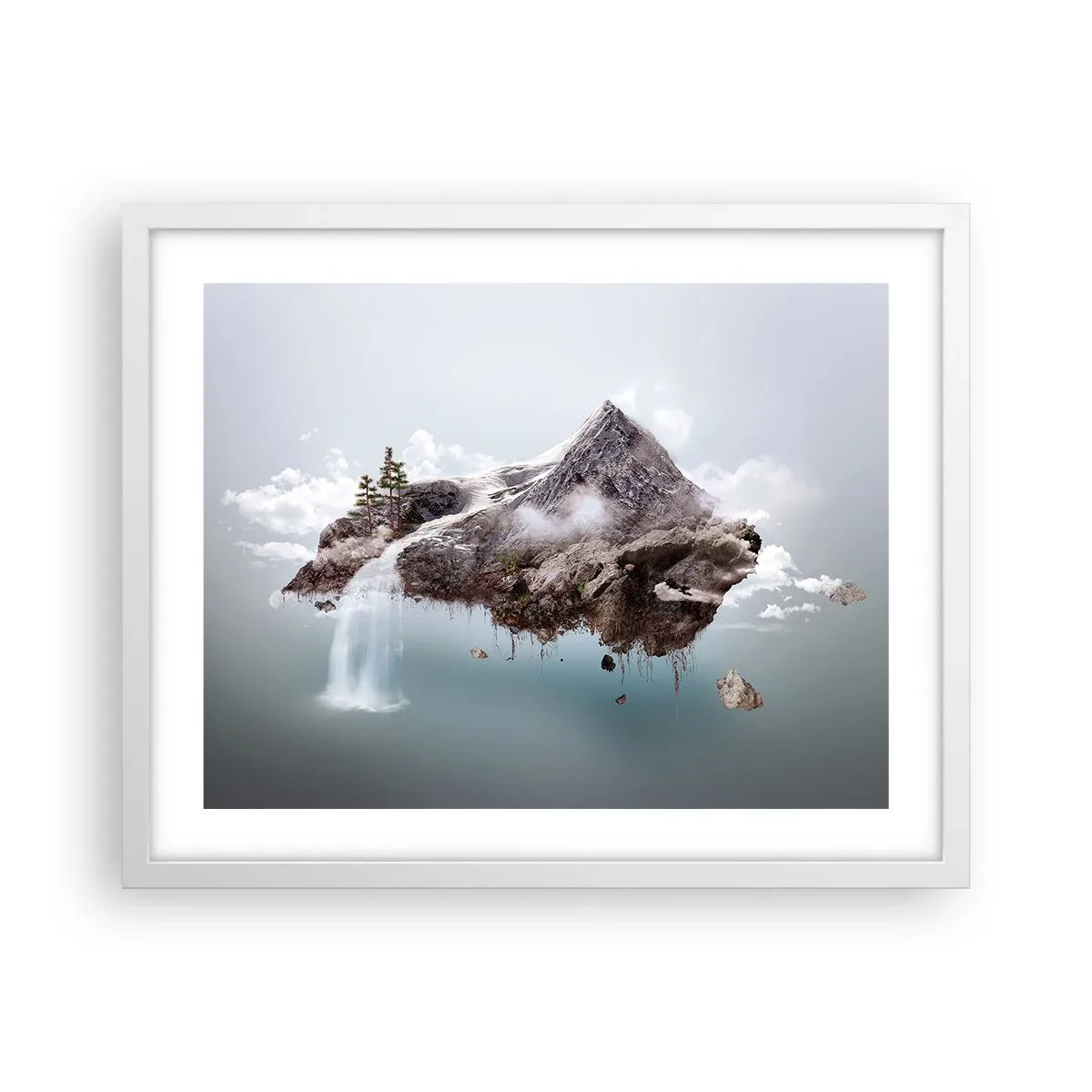 Plakát v bílém rámu - Pohled surrealisty - 50x40 cm