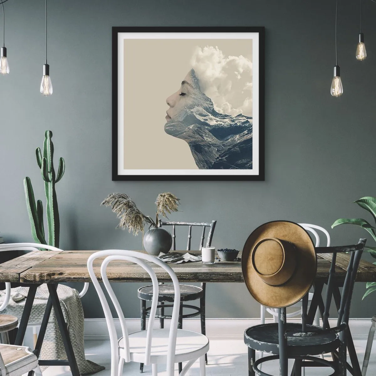 Plakát v černém rámu - Krása živlů - 60x60 cm