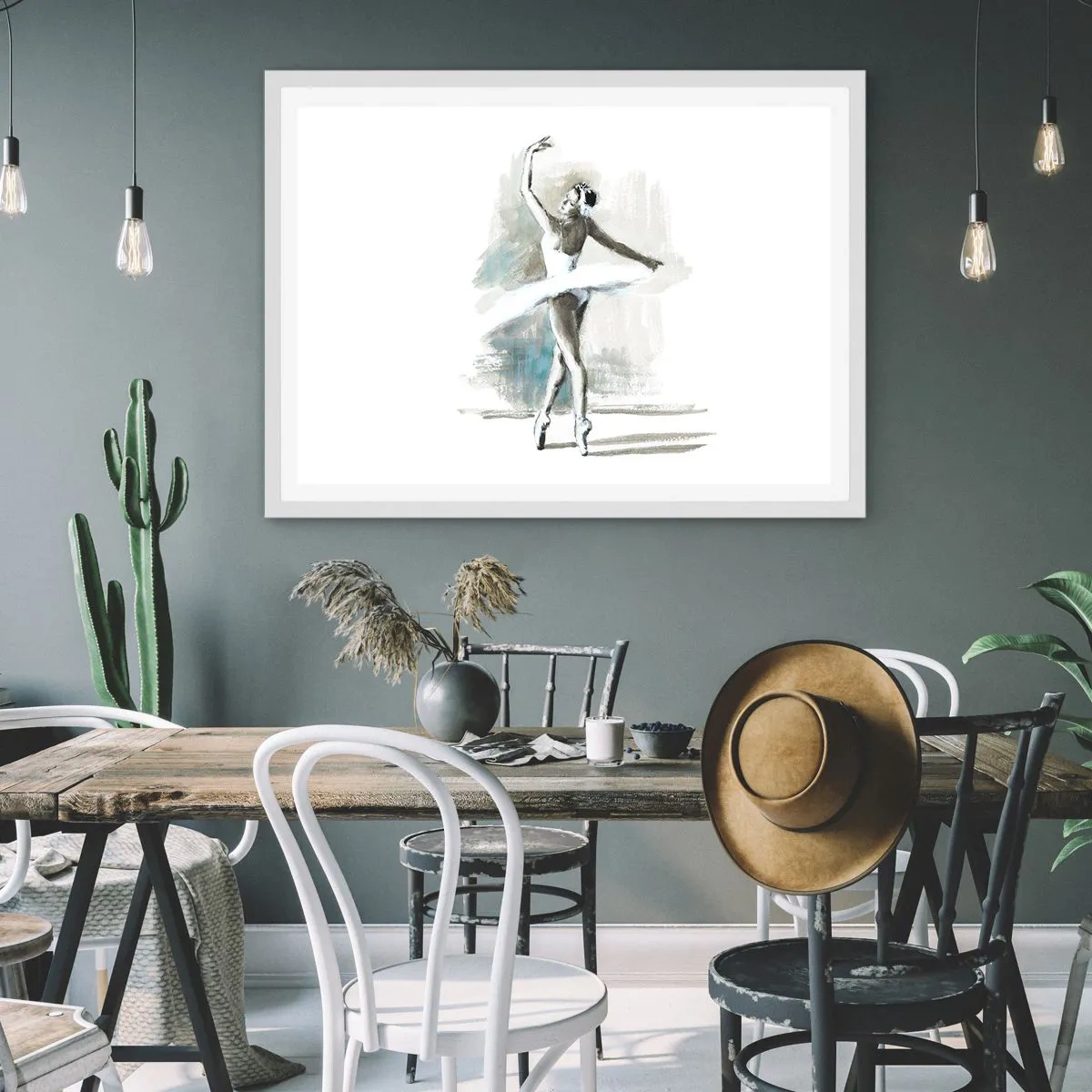 Plakát v bílém rámu - Zakletá do labutě - 100x70 cm