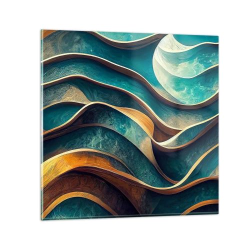 Obraz na skle - Meandry modré - 40x40 cm