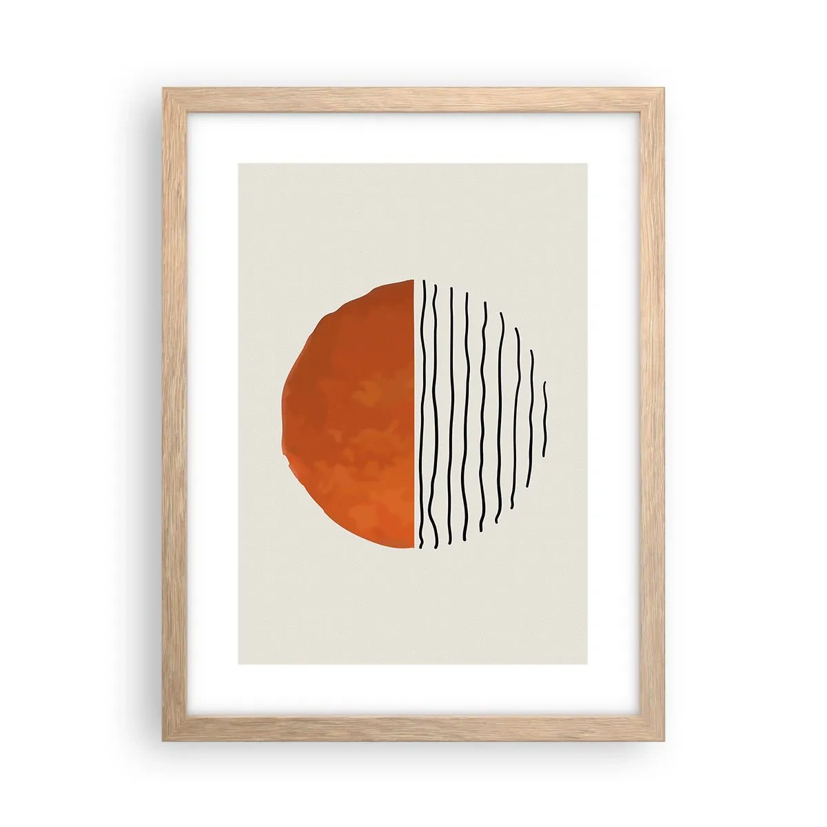 Plakát v rámu světlý dub - V japonské atmosféře - 30x40 cm