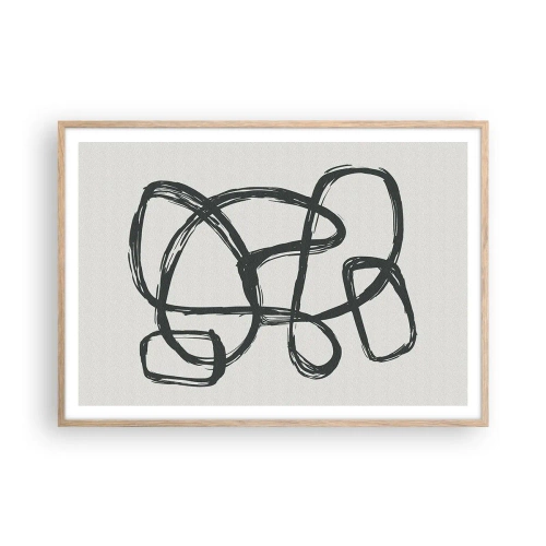 Plakát v rámu světlý dub - Abstrakce ve smyčce - 100x70 cm