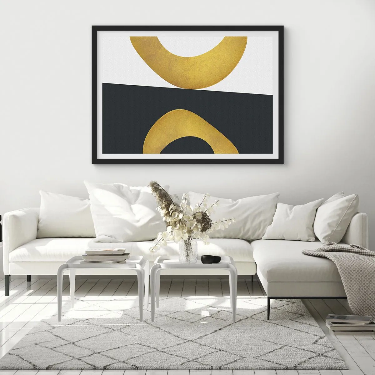 Plakát v černém rámu - Zaprvé: zlato - 70x50 cm