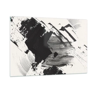 Obraz na skle - Abstrakce – exprese černé - 120x80 cm