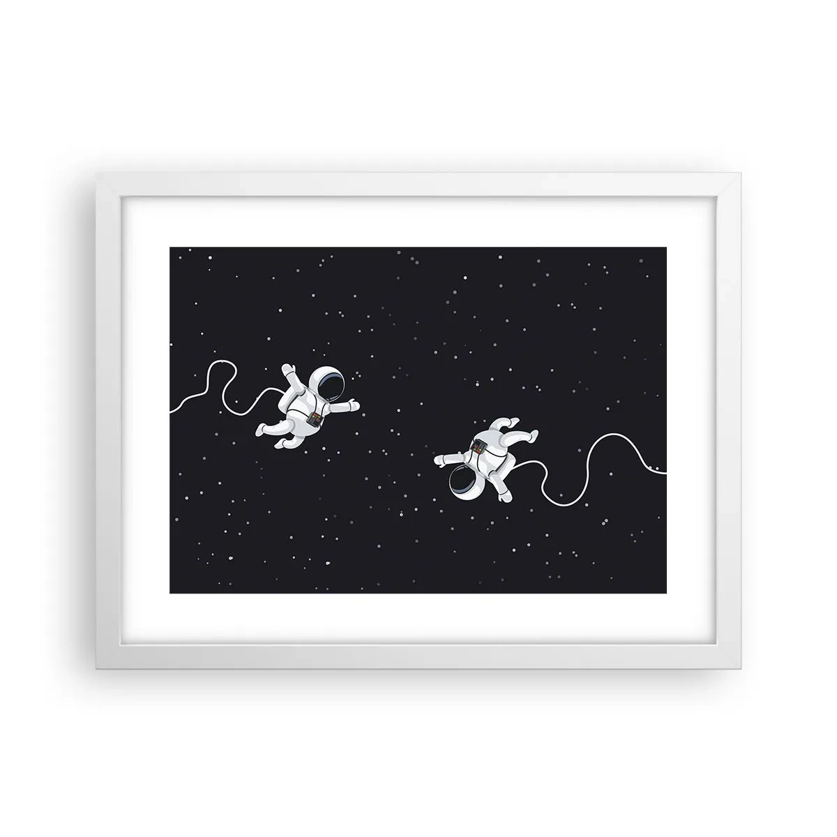 Plakát v bílém rámu - Kosmický tanec - 40x30 cm