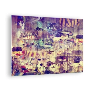 Obraz na skle - Abstraktní kompozice s městskými texturami a graffiti - 70x50cm - A tohle zůstane - Moderní nástěnná dekorace do obývacího pokoje a ložnice ARTTOR