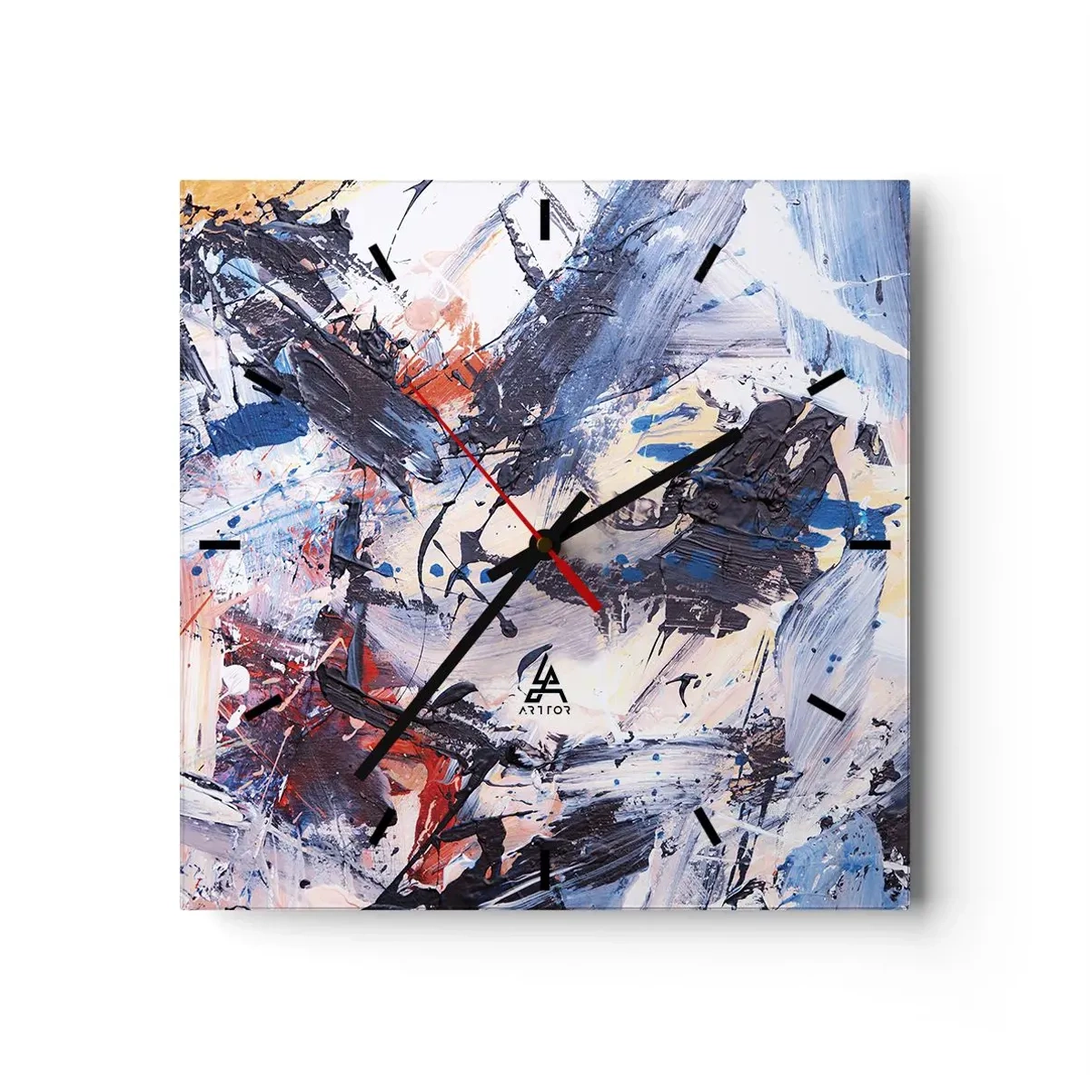 Nástěnné hodiny - Bláznivý tanec abstrakce - 30x30 cm