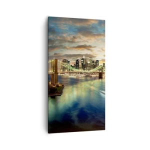 Obraz na plátně - Zářivý večer nad Manhattanem - 55x100 cm