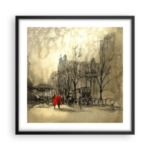 Plakát v černém rámu - Rande v londýnské mlze  - 50x50 cm