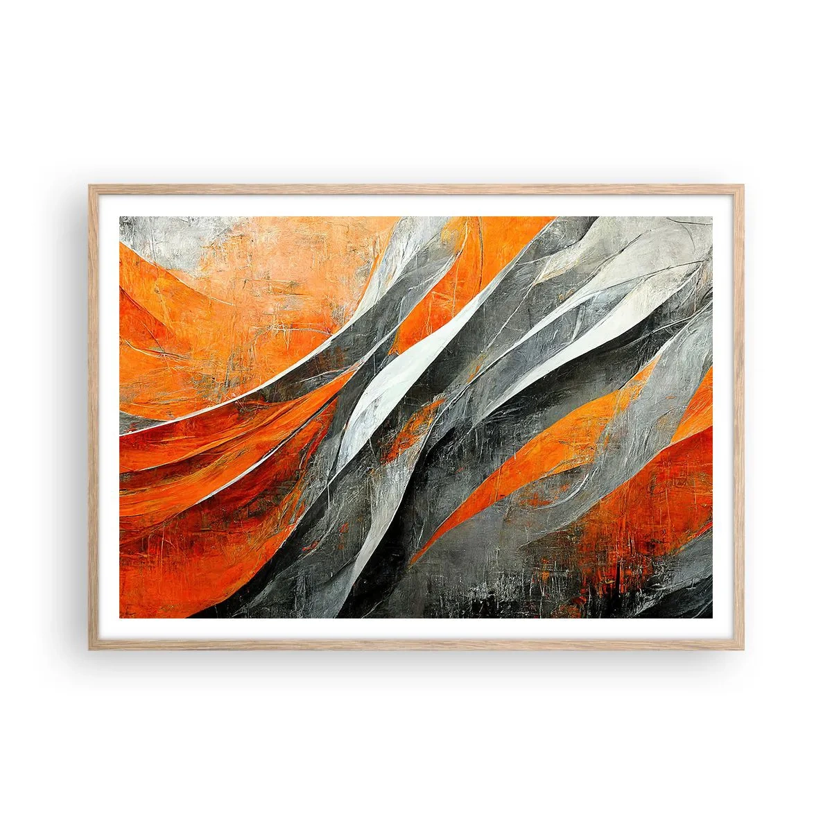 Plakát v rámu světlý dub - Žár a chlad - 100x70 cm