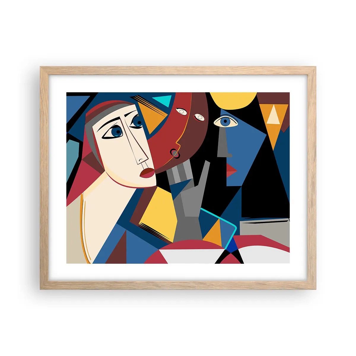 Plakát v rámu světlý dub - Konverzace kubistů - 50x40 cm