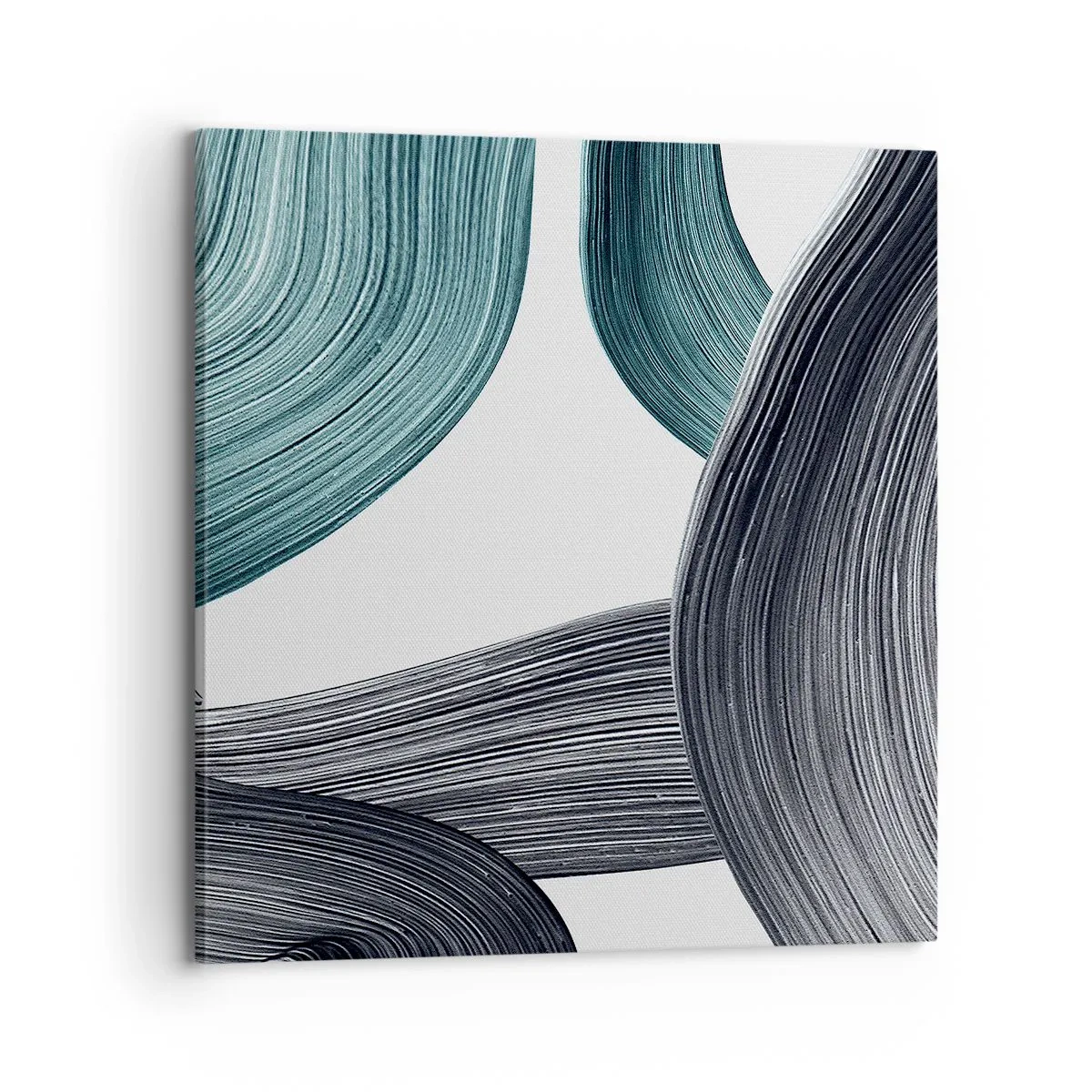 Obraz na plátně - Smaragdové a černé vlny - 70x70 cm