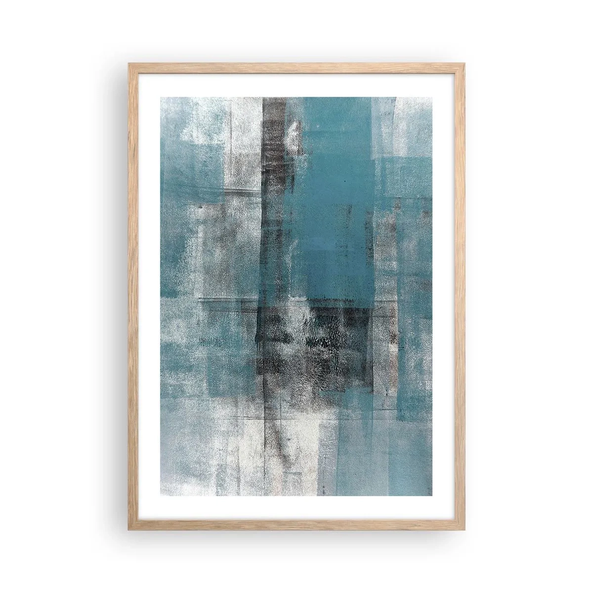 Plakát v rámu světlý dub - Voda a vzduch - 50x70 cm